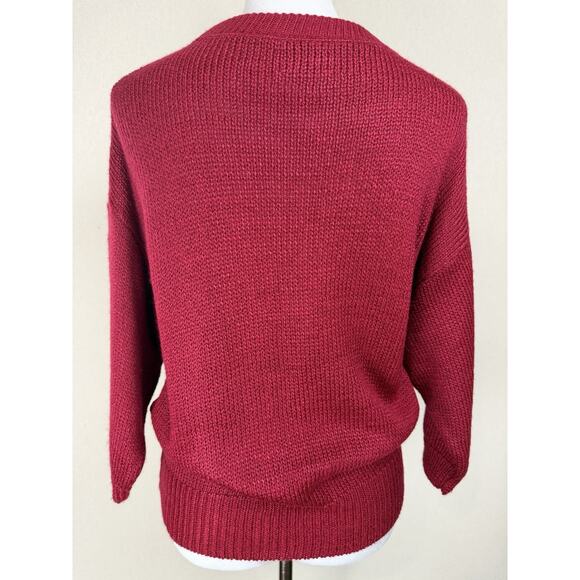 Tumbleweeds Women's Sweater Pullover 3/4 Sleeves 1 pocket Dk Red Sz L Classic - Picture 8 of 15